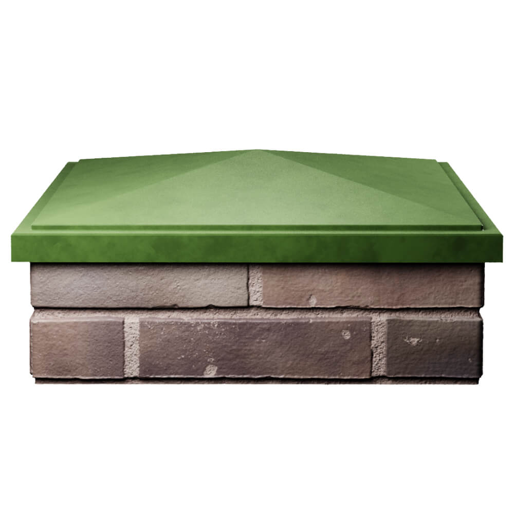 Колпак Zking БонаМоно Зеленый на столб 2х2 кирпича (515х515, 530х530мм) Клин фото