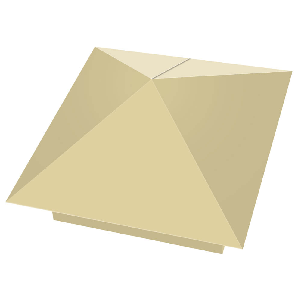 Колпак металлический 400х400мм RAL1014 Бежевый заборный Клин фото