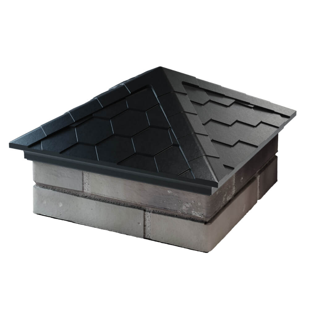 Колпак Zking Эверест Черный на столб 1.5х1.5 кирпича (390х390мм) в Клину фото