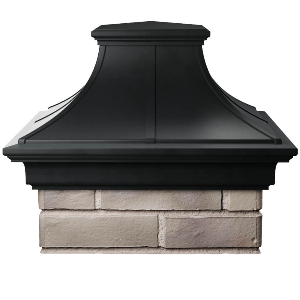 Колпак Zking Монблан Премиум Черный на столб 1.5х1.5 кирпича (385х385мм) Клин фото