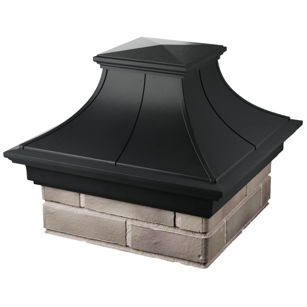 Колпак Zking Монблан Премиум Черный на столб 1.5х1.5 кирпича (385х385мм) в Клину фото