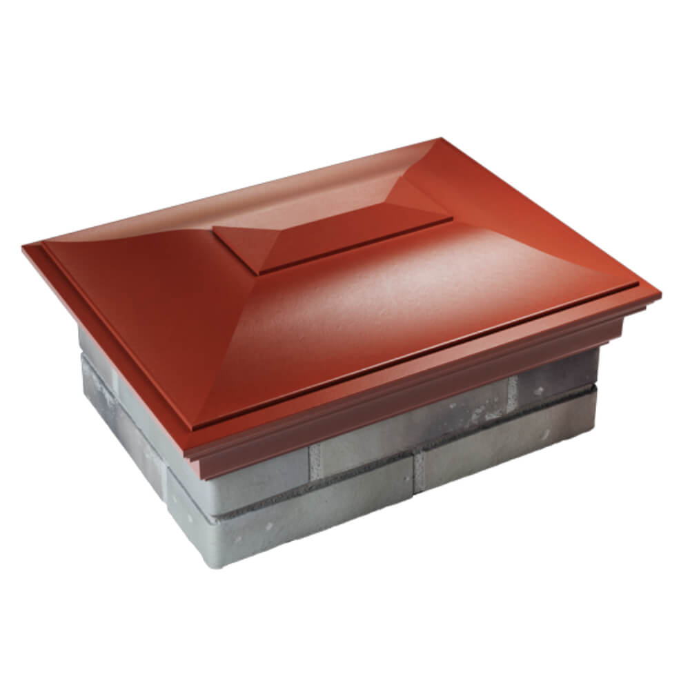 Колпак Zking Монблан Красный на столб 2х1.5 кирпича (515х385мм) Клин фото