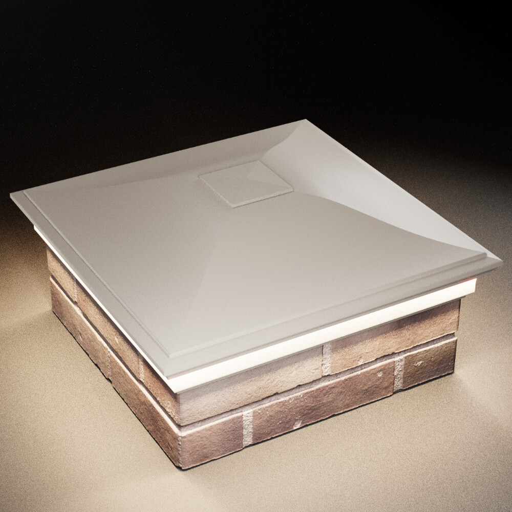 Колпак Zking Монблан Бежевый на столб 2х2 кирпича (515х515мм) c подсветкой в Клину фото