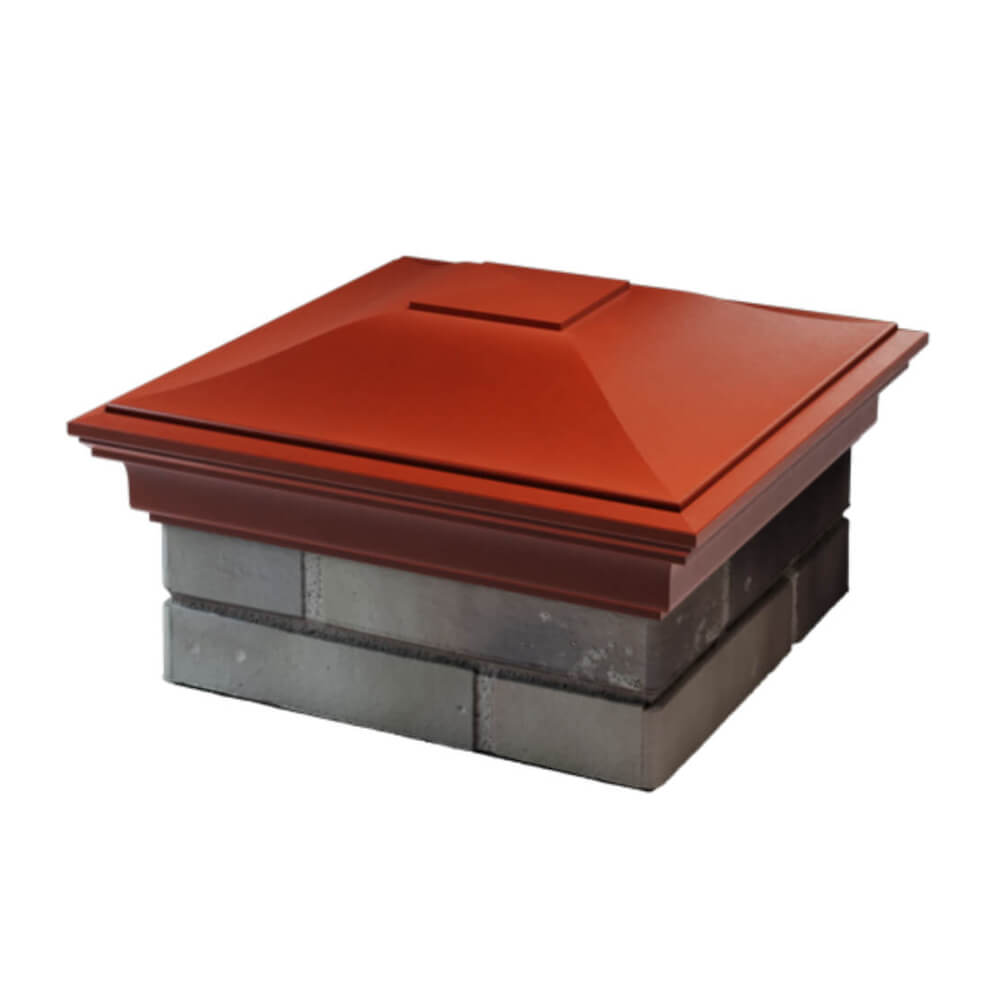 Колпак Zking Монблан Красный на столб 1.5х1.5 еврокирпича 0.7НФ (355х355мм) в Клину фото