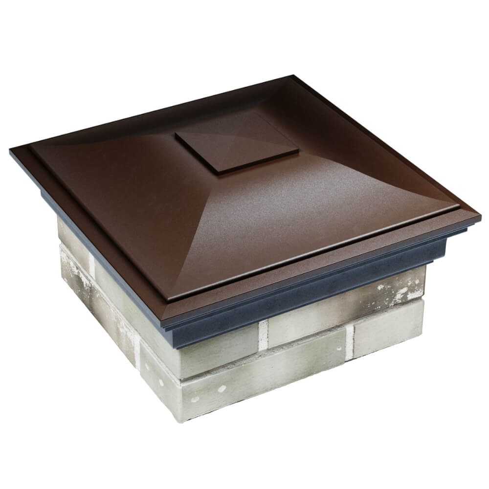 Колпак Zking Монблан Коричневый на столб 1.5х1.5 кирпича (385х385мм) в Клину фото