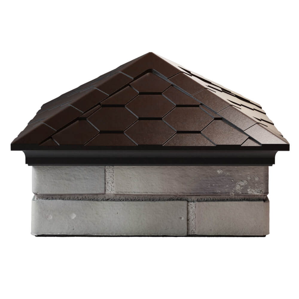 Колпак Zking Эверест Коричневый на столб 1.5х1.5 кирпича (390х390мм) Клин фото