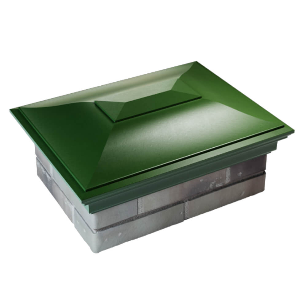 Колпак Zking Монблан Зеленый на столб 2х1.5 кирпича (515х385мм) Клин фото