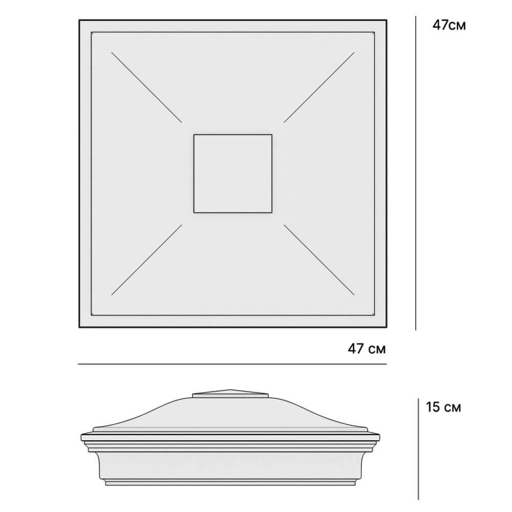 Колпак Zking Монблан Красный на столб 1.5х1.5 кирпича (385х385мм) в Клину фото