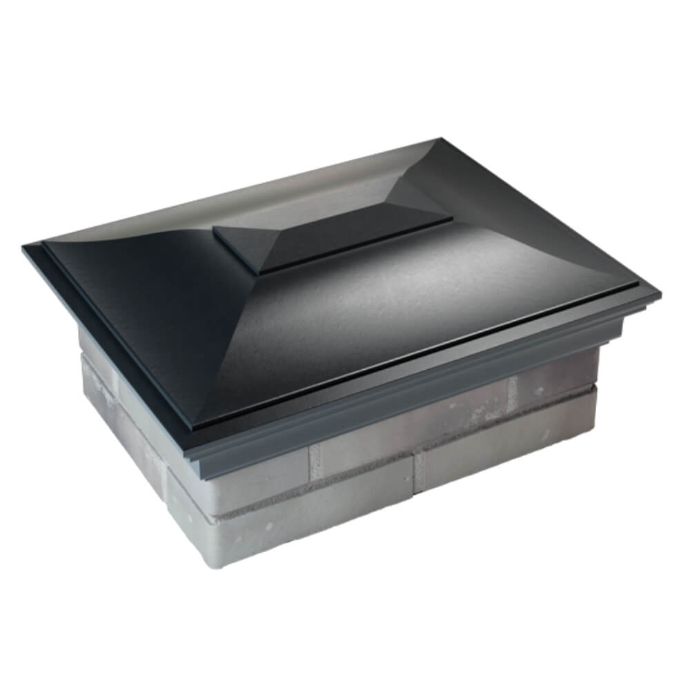 Колпак Zking Монблан Черный на столб 2х1.5 кирпича (515х385мм) Клин фото