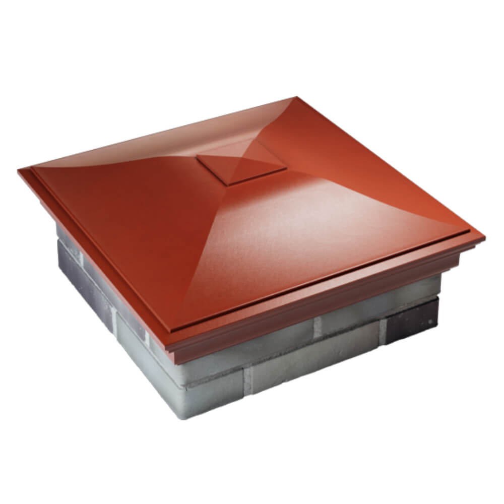 Колпак Zking Монблан Красный на столб 2х2 кирпича (515х515мм) Клин фото