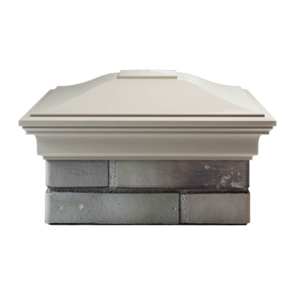 Колпак Zking Монблан Бежевый на столб 1.5х1.5 еврокирпича 0.7НФ (355х355мм) Клин фото