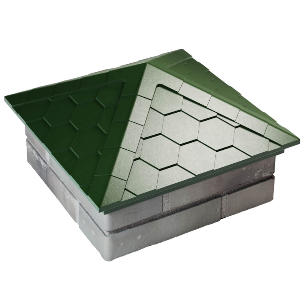 Колпак Zking Эверест Зеленый на столб 1.5х1.5 кирпича (390х390мм) в Клину фото