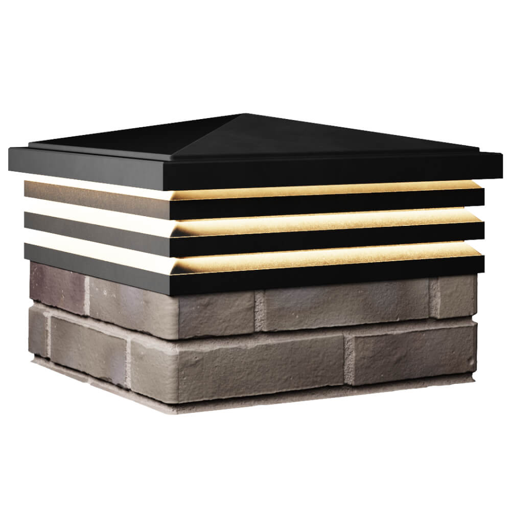 Колпак Zking Бона ХайТек Черный на столб 1.5х1.5 кирпича (385х385мм) с подсветкой в Клину фото