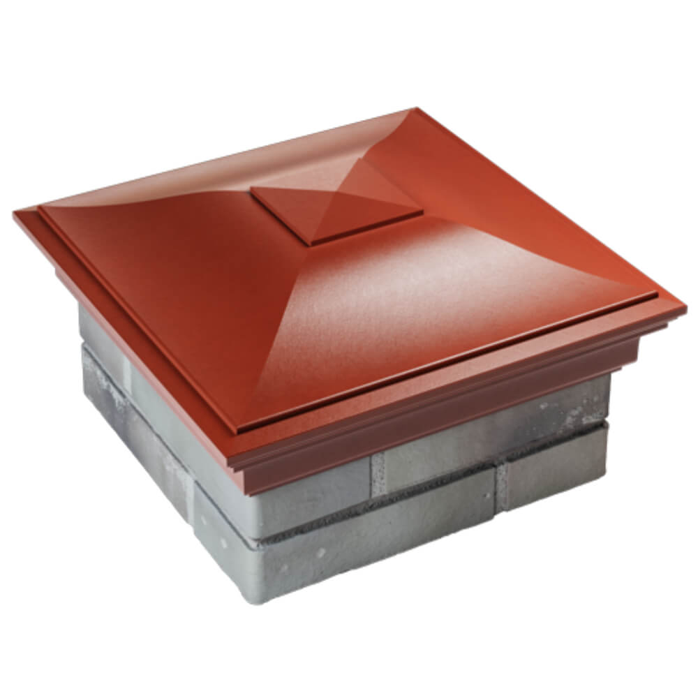 Колпак Zking Монблан Красный на столб 1.5х1.5 кирпича (385х385мм) в Клину фото