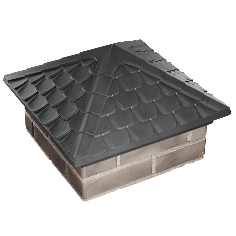 Колпак Zking Эльбрус Серый на столб 1.5х1.5 кирпича (385х385мм) в Клину фото