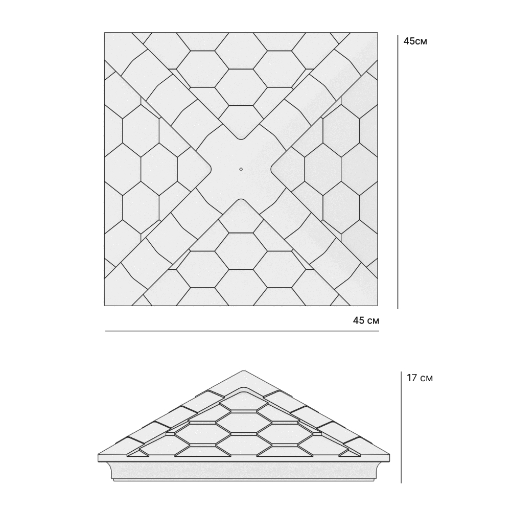 Колпак Zking Эверест Бежевый на столб 1.5х1.5 кирпича (390х390мм) в Клину фото