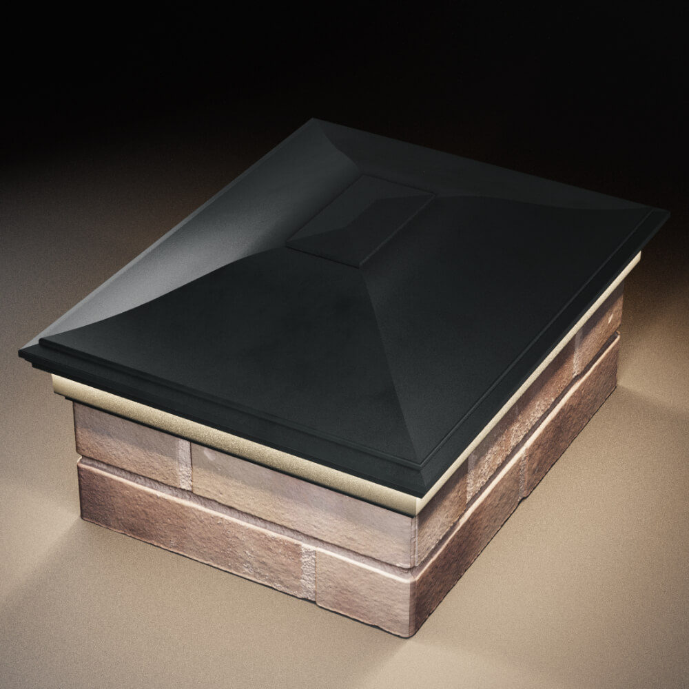 Колпак Zking Монблан Черный на столб 2х1.5 кирпича (515х385мм) c подсветкой в Клину фото