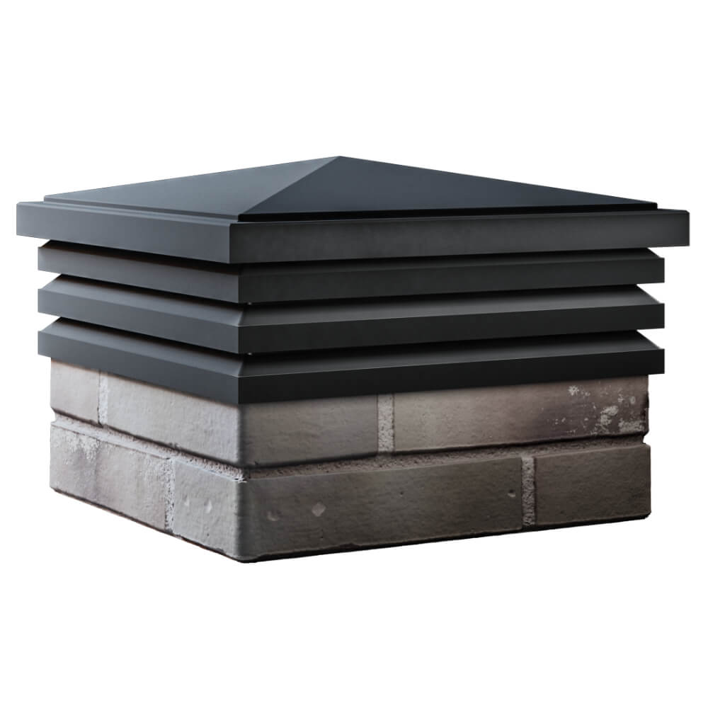 Колпак Zking Бона ХайТек Черный на столб 1.5х1.5 кирпича (385х385мм) в Клину фото