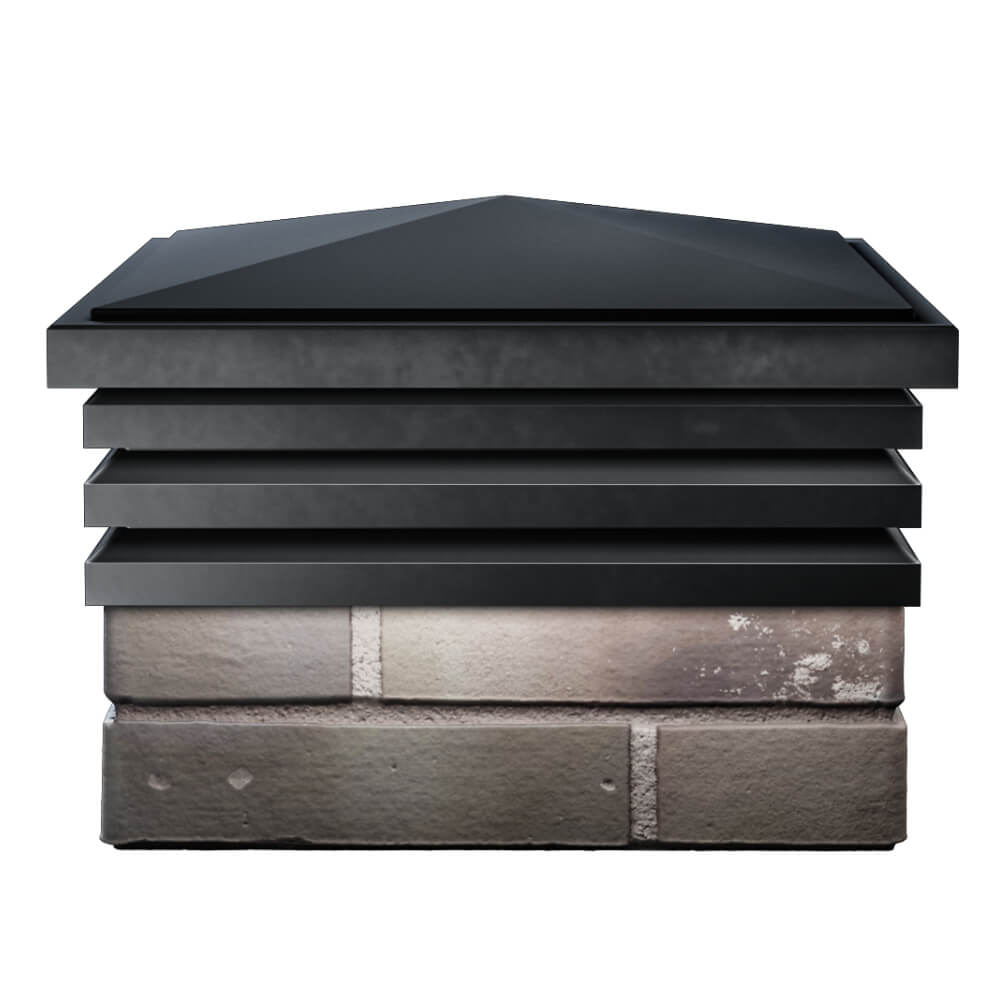 Колпак Zking Бона ХайТек Черный на столб 1.5х1.5 кирпича (385х385мм) Клин фото