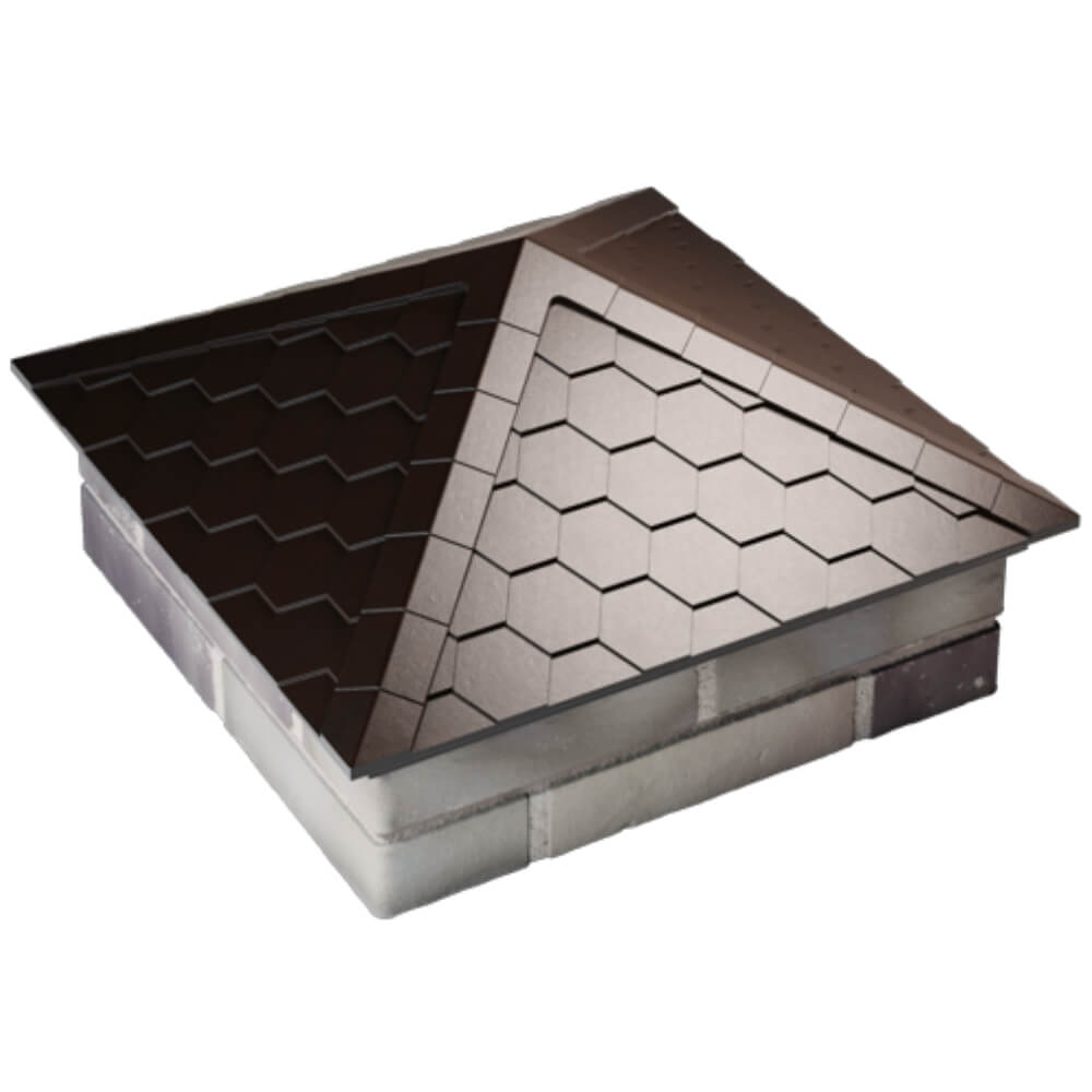 Колпак Zking Эверест Коричневый на столб 2х2 кирпича (535х535мм) Клин фото