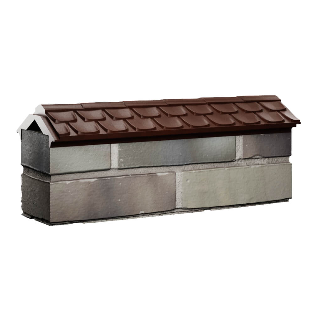 Парапет Zking Эльбрус Коричневый с посадкой на 0.5 кирпича (130мм) Клин фото