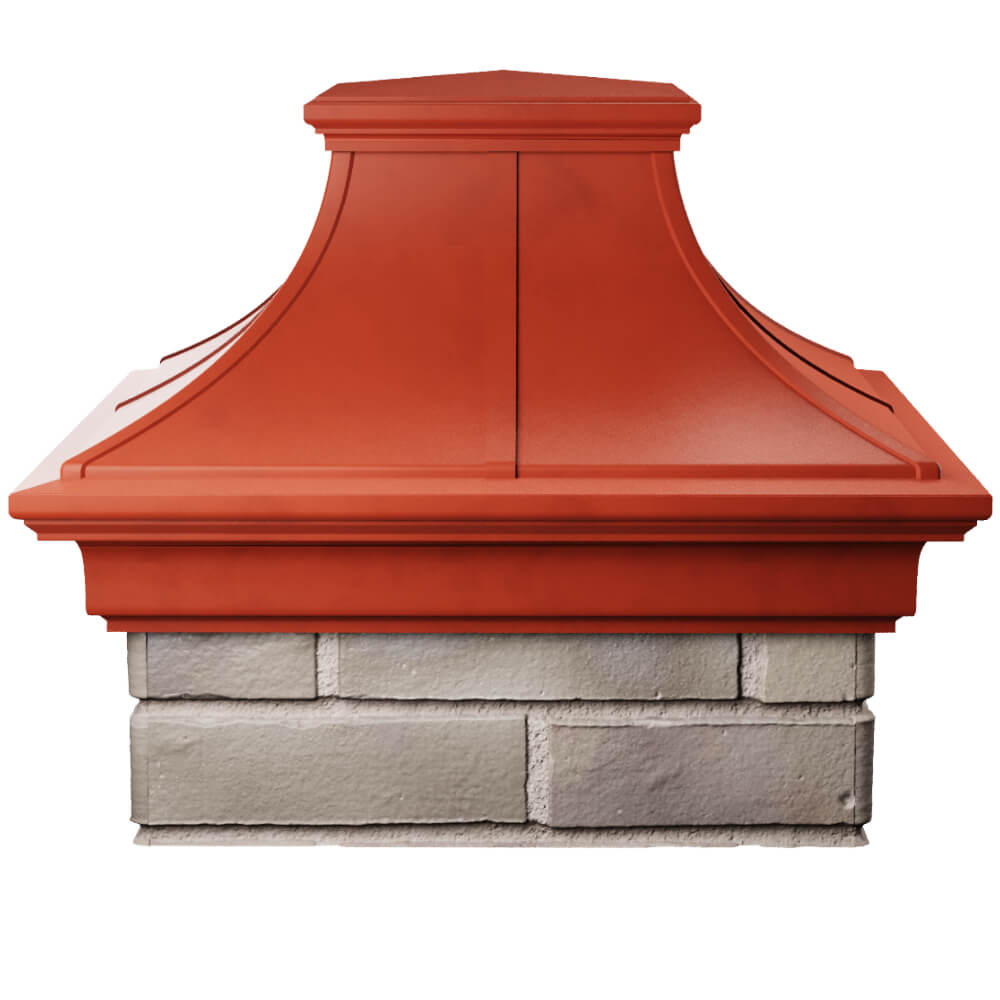 Колпак Zking Монблан Премиум Красный на столб 1.5х1.5 кирпича (385х385мм) Клин фото