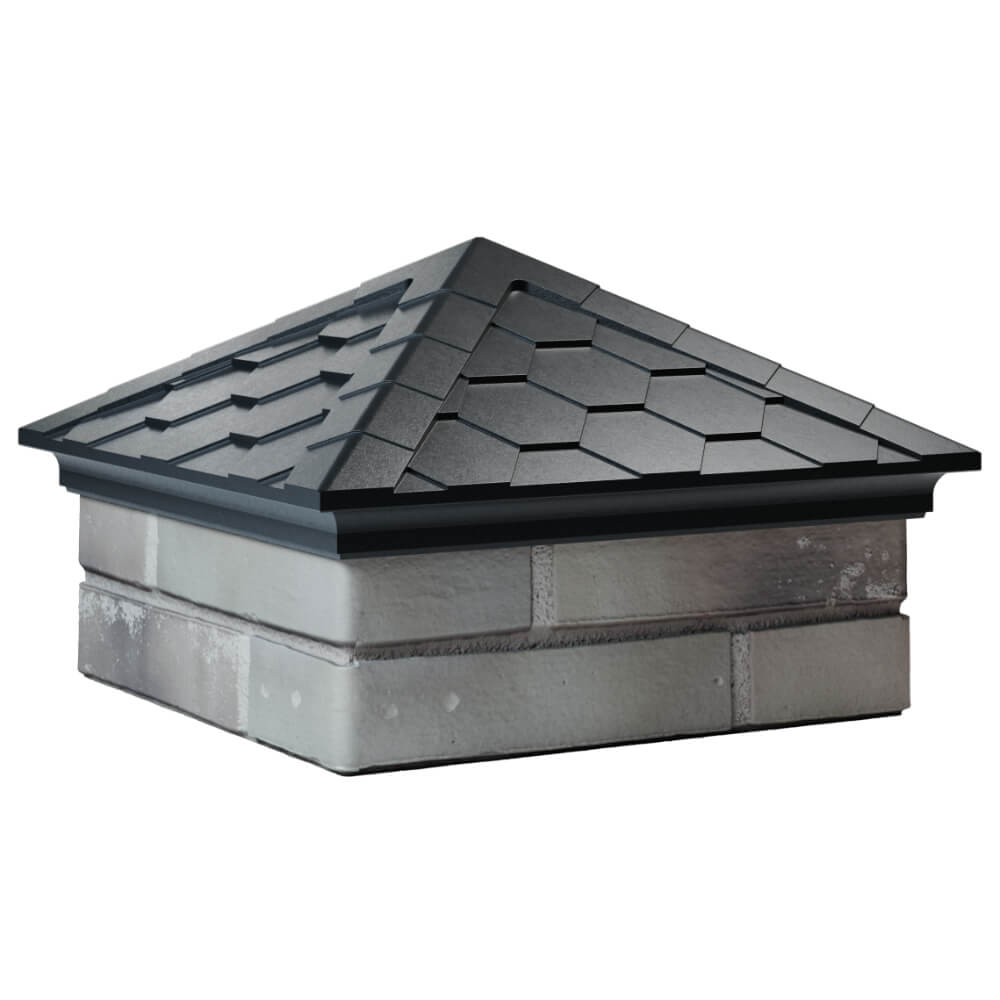 Колпак Zking Эверест Черный на столб 1.5х1.5 кирпича (390х390мм) в Клину фото