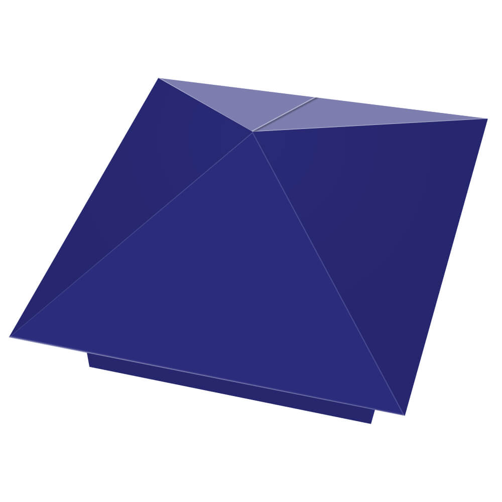 Колпак металлический 400х400мм RAL5002 Синий Ультрамарин заборный Клин фото