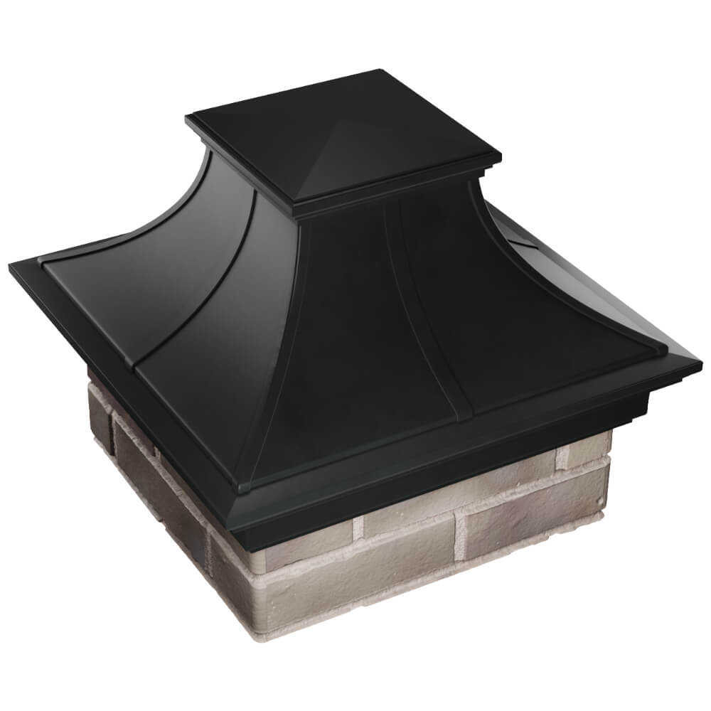 Колпак Zking Монблан Премиум Черный на столб 1.5х1.5 кирпича (385х385мм) в Клину фото