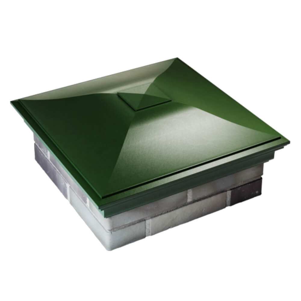 Колпак Zking Монблан Зеленый на столб 2х2 кирпича (515х515мм) Клин фото
