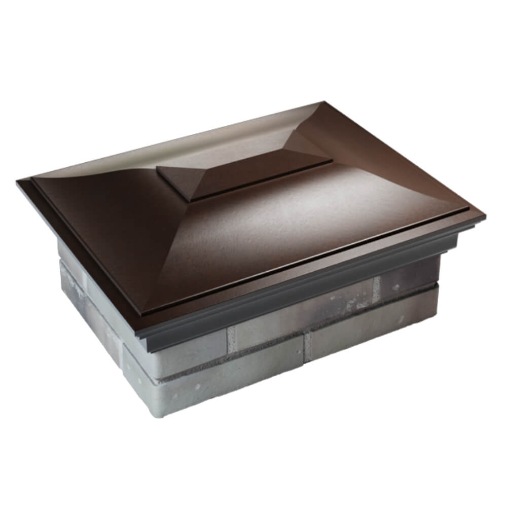 Колпак Zking Монблан Коричневый на столб 2х1.5 кирпича (515х385мм) Клин фото