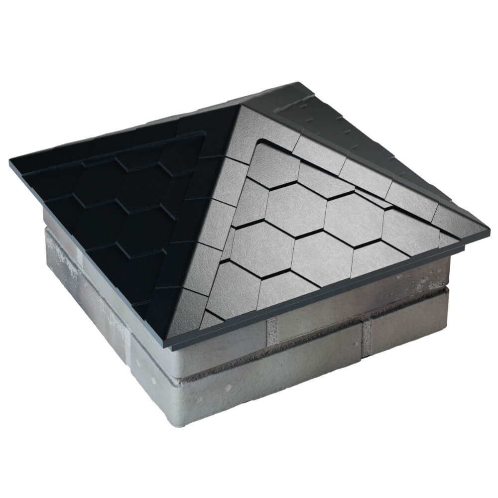 Колпак Zking Эверест Черный на столб 1.5х1.5 кирпича (390х390мм) в Клину фото