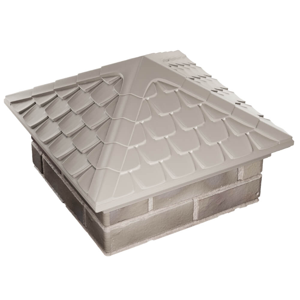 Колпак Zking Эльбрус Бежевый на столб 1.5х1.5 кирпича (385х385мм) в Клину фото