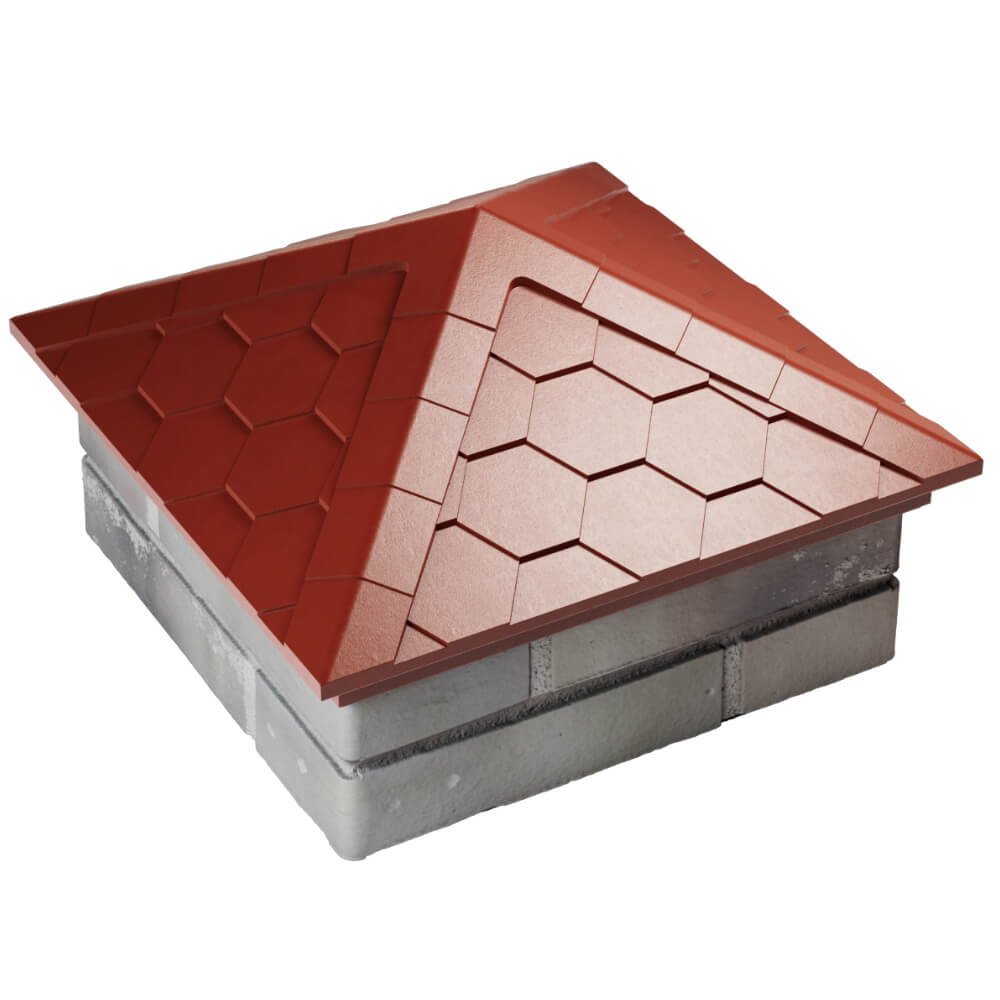 Колпак Zking Эверест Красный на столб 1.5х1.5 кирпича (390х390мм) в Клину фото