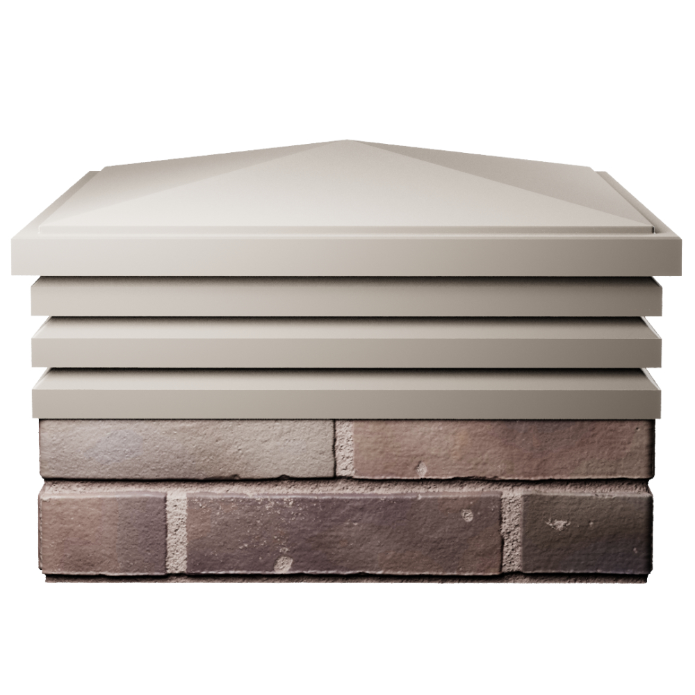 Колпак Zking Бона ХайТек Бежевый на столб 2х2 кирпича (513х513мм) Клин фото