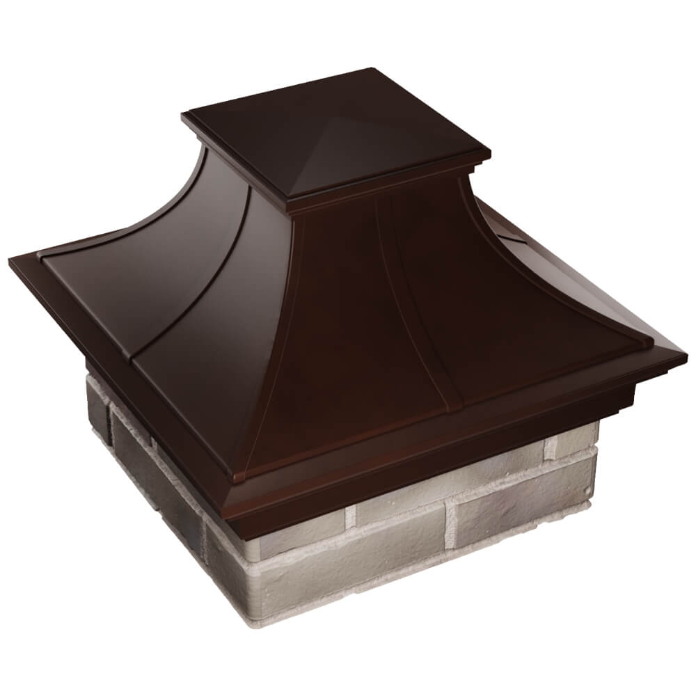 Колпак Zking Монблан Премиум Коричневый на столб 1.5х1.5 кирпича (385х385мм) в Клину фото