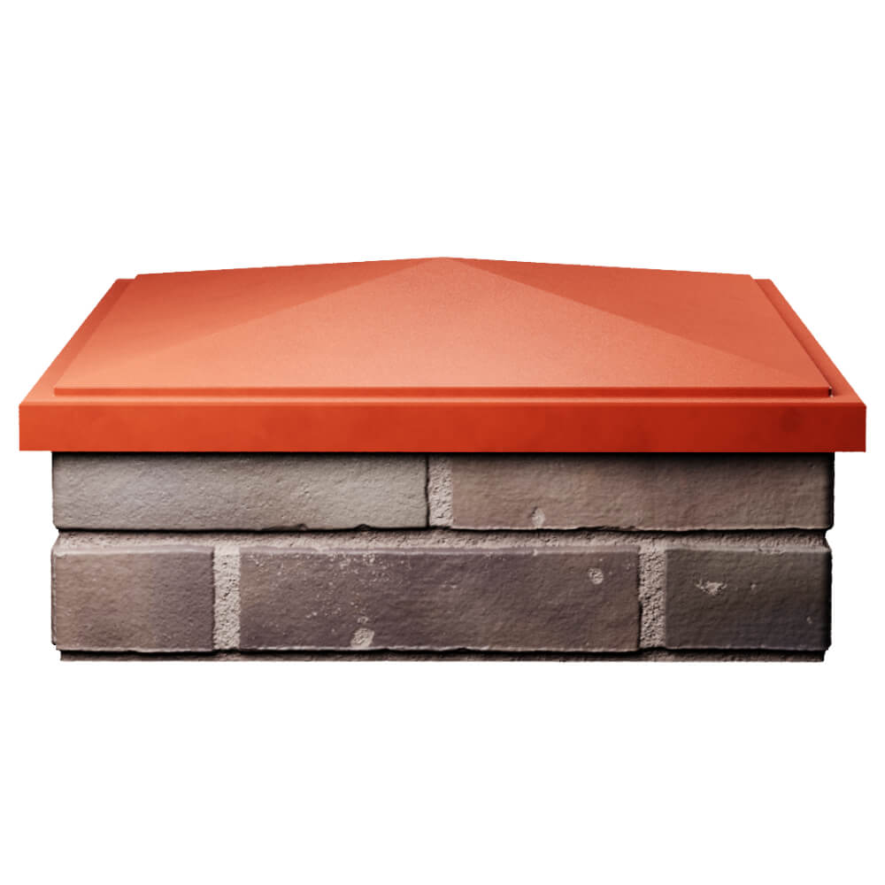 Колпак Zking БонаМоно Красный на столб 2х2 кирпича (515х515, 530х530мм) Клин фото