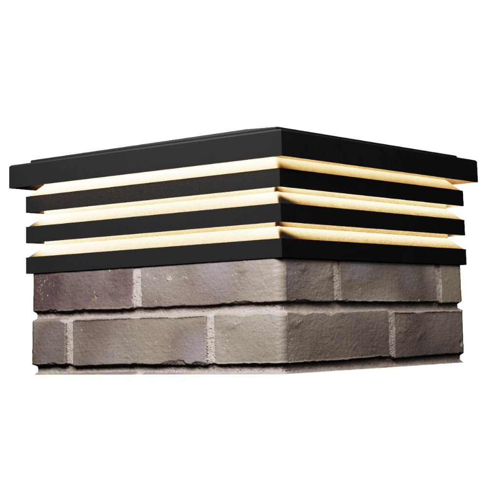 Колпак Zking Бона ХайТек Черный на столб 1.5х1.5 кирпича (385х385мм) с подсветкой в Клину фото