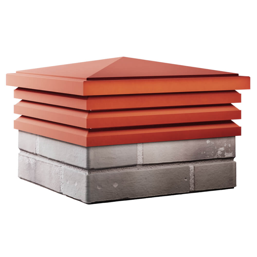 Колпак Zking Бона ХайТек Красный на столб 1.5х1.5 кирпича (385х385мм) в Клину фото