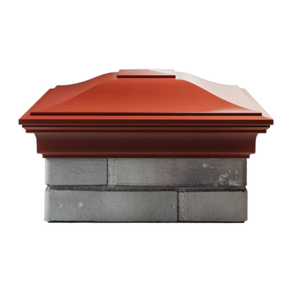 Колпак Zking Монблан Красный на столб 1.5х1.5 еврокирпича 0.7НФ (355х355мм) Клин фото