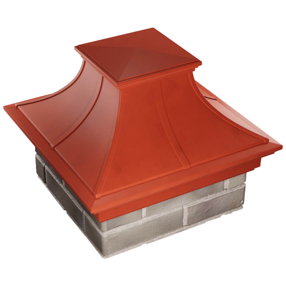 Колпак Zking Монблан Премиум Красный на столб 1.5х1.5 кирпича (385х385мм) в Клину фото
