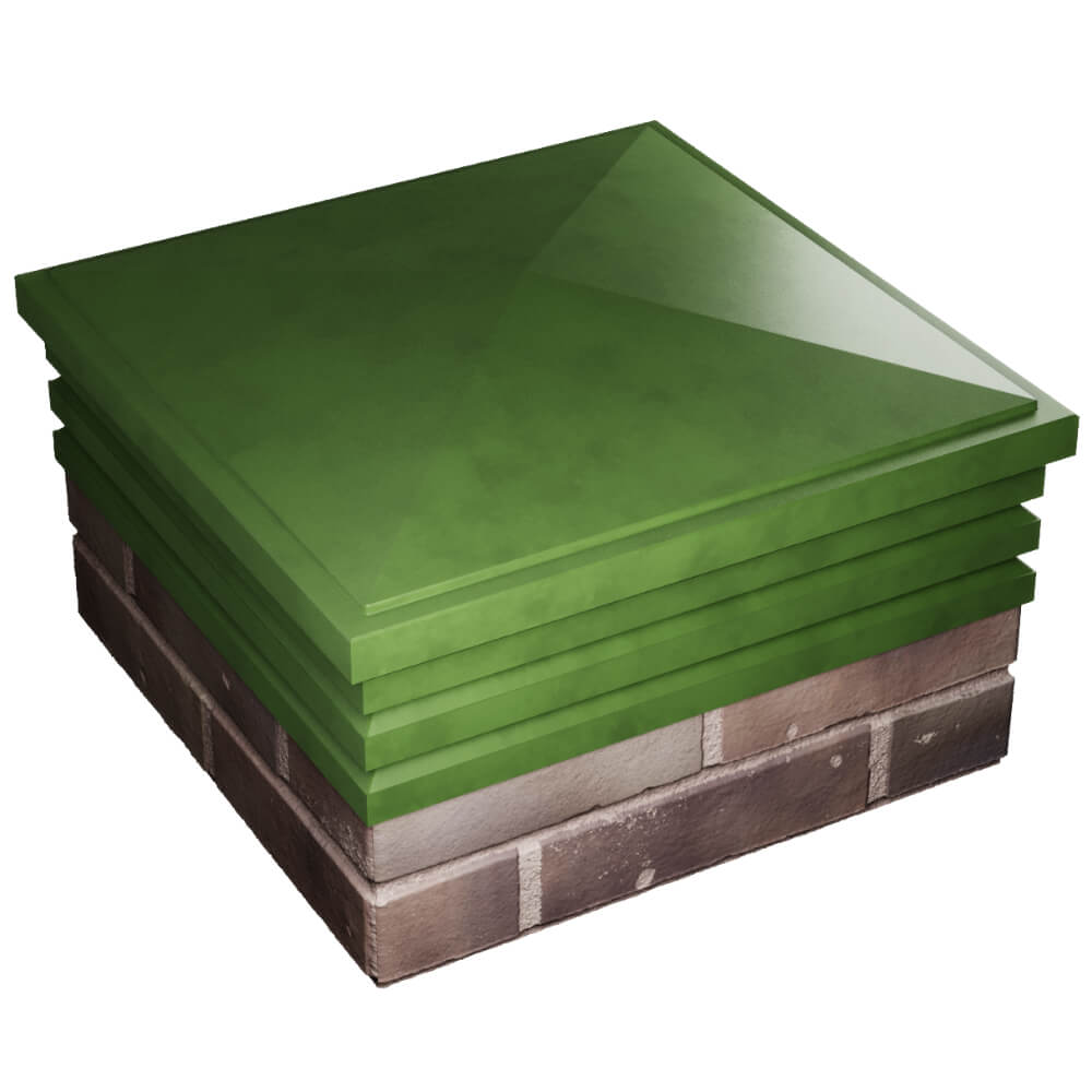 Колпак Zking Бона ХайТек Зеленый на столб 2х2 кирпича (513х513мм) в Клину фото