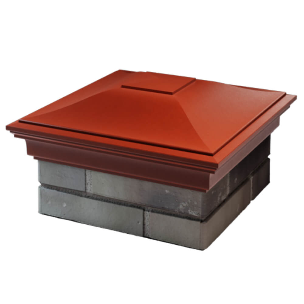 Колпак Zking Монблан Красный на столб 1.5х1.5 кирпича (385х385мм) в Клину фото