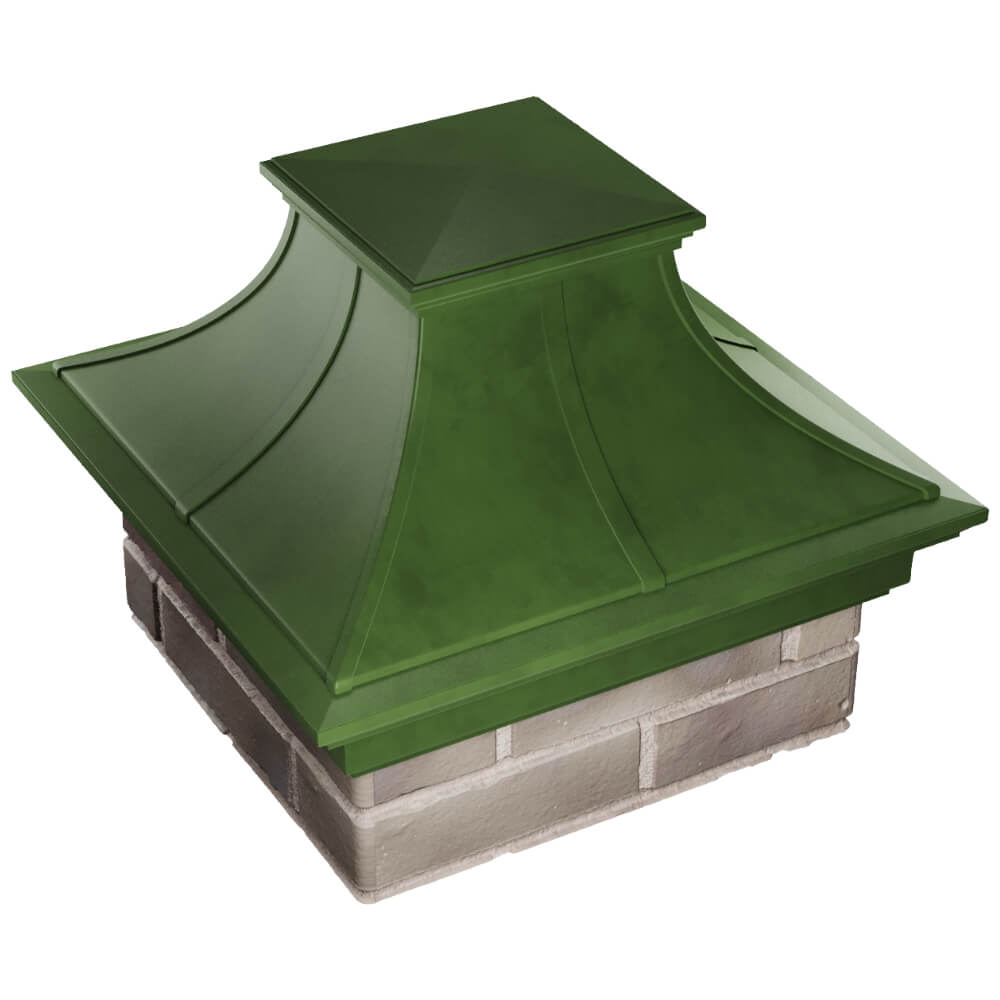 Колпак Zking Монблан Премиум Зеленый на столб 1.5х1.5 кирпича (385х385мм) в Клину фото