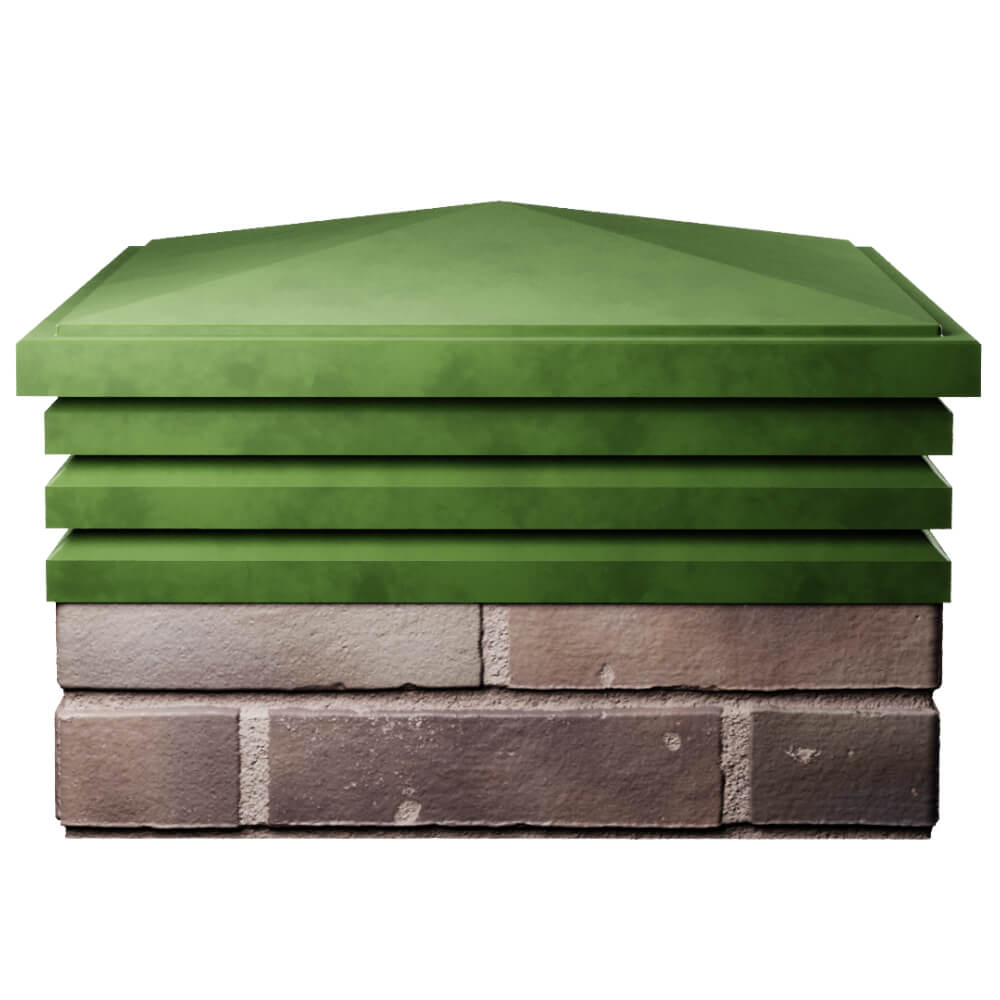 Колпак Zking Бона ХайТек Зеленый на столб 2х2 кирпича (513х513мм) Клин фото