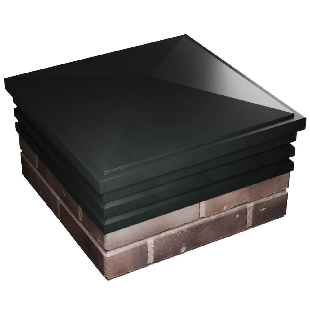 Колпак Zking Бона ХайТек Черный на столб 2х2 кирпича (513х513мм) в Клину фото