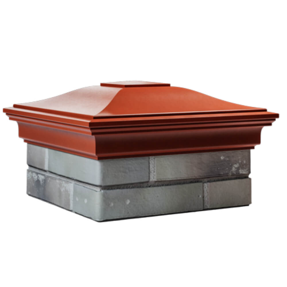 Колпак Zking Монблан Красный на столб 1.5х1.5 кирпича (385х385мм) в Клину фото