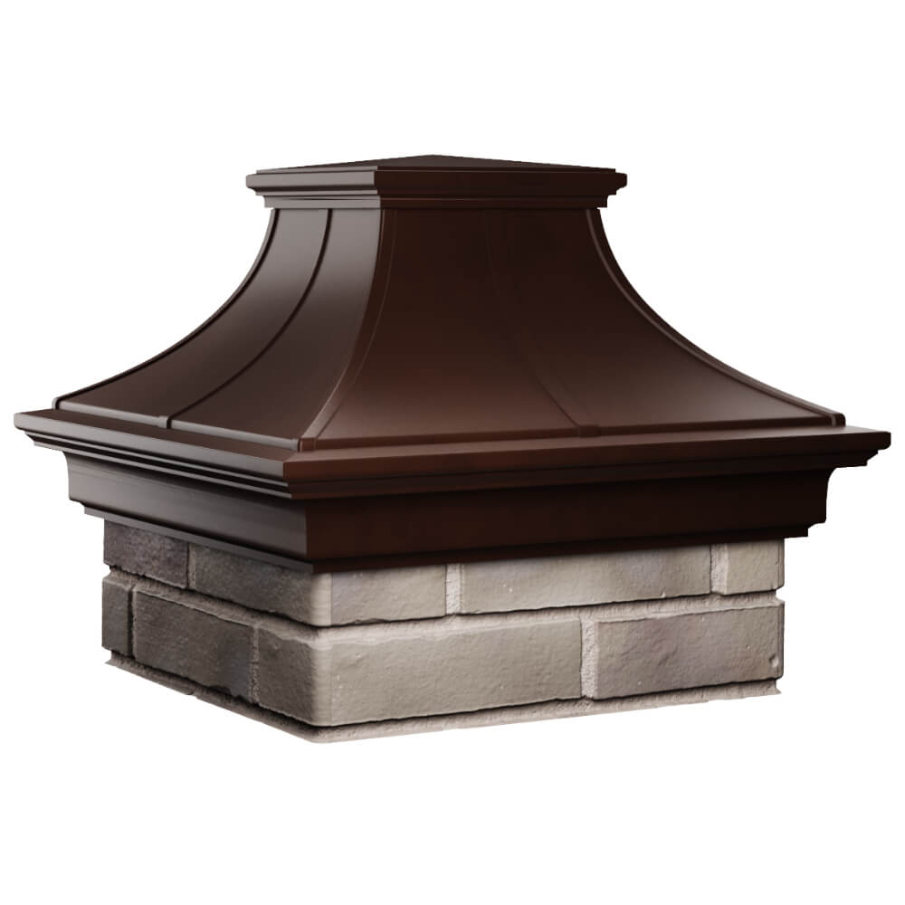 Колпак Zking Монблан Премиум Коричневый на столб 1.5х1.5 кирпича (385х385мм) в Клину фото