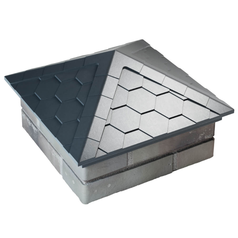 Колпак Zking Эверест Серый на столб 1.5х1.5 кирпича (390х390мм) в Клину фото