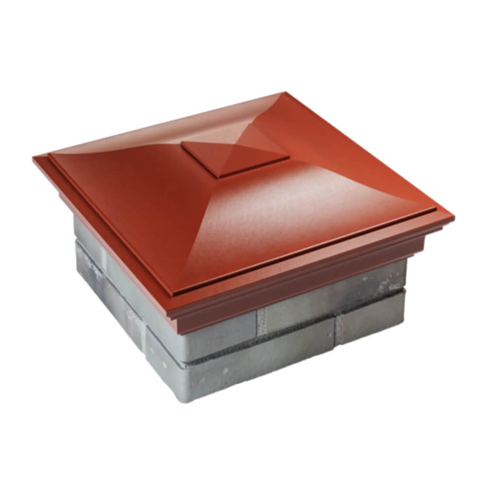 Колпак Zking Монблан Красный на столб 1.5х1.5 еврокирпича 0.7НФ (355х355мм) в Клину фото